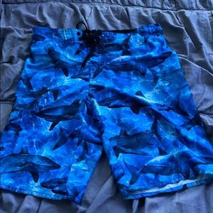 Boys shark swim trunks